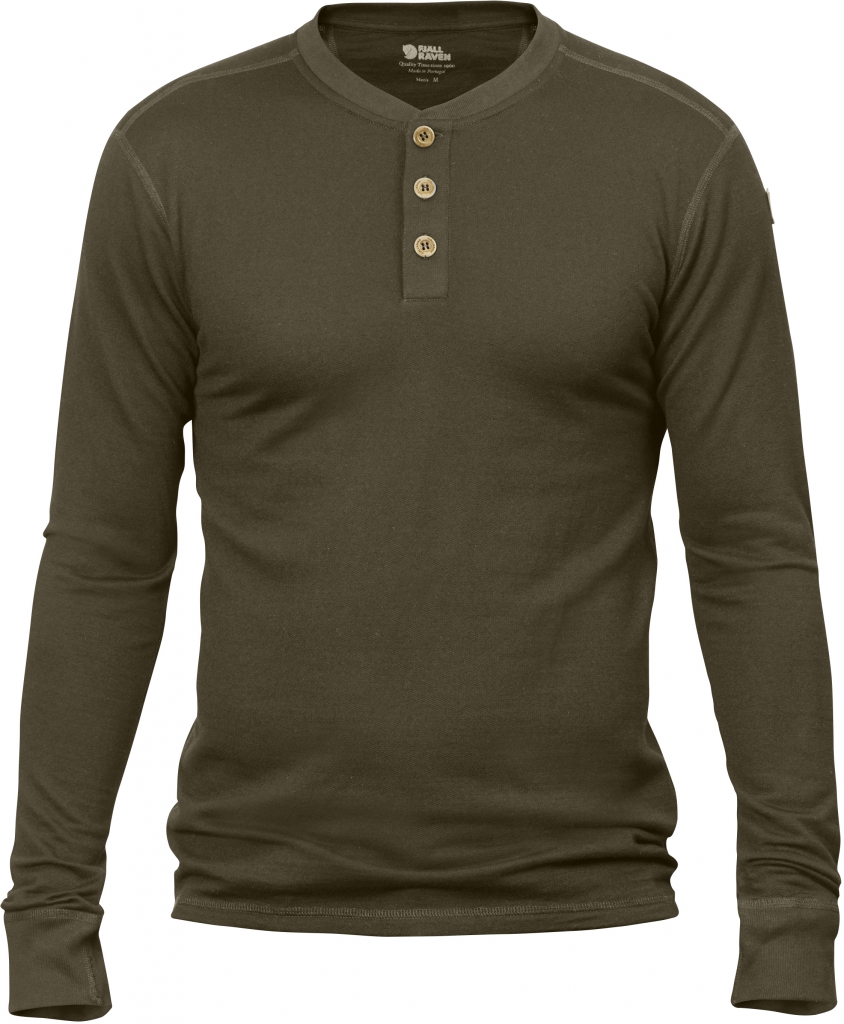 fjellreven lappland merino henley ls - dark olive