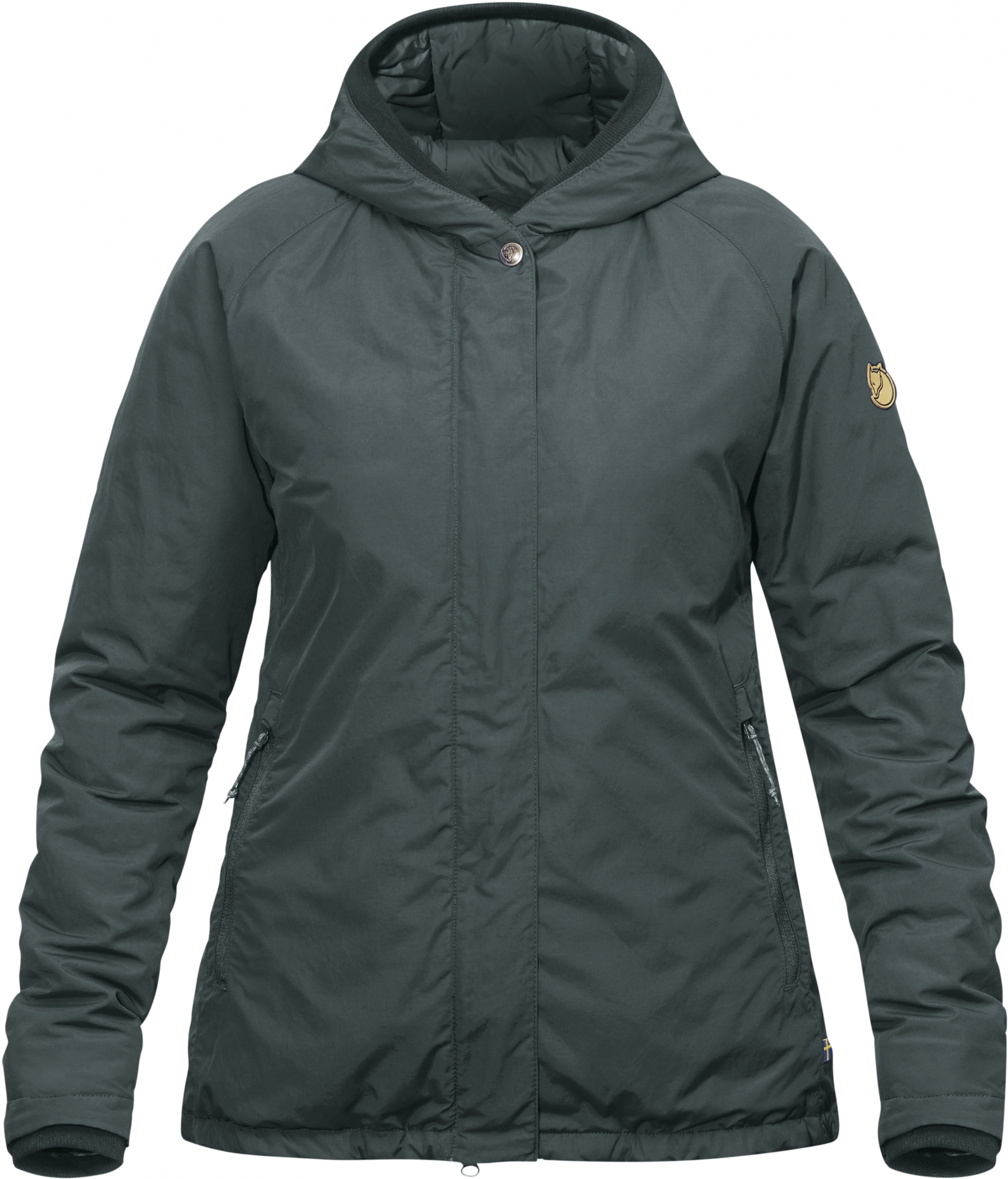 fjellreven high coast padded jakke dame - ash grey