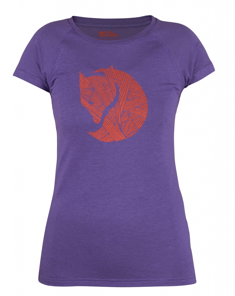 fjellreven abisko trail t-shirt print dame - purple
