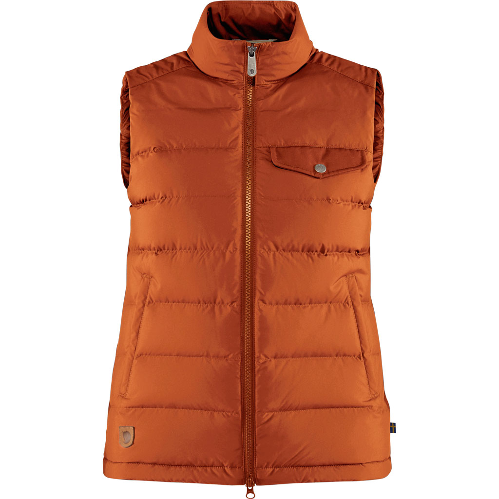 fjellreven greenland down liner vest dame - autumn leaf