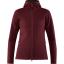 fjellreven high coast wool hoodie dame - dark garnet