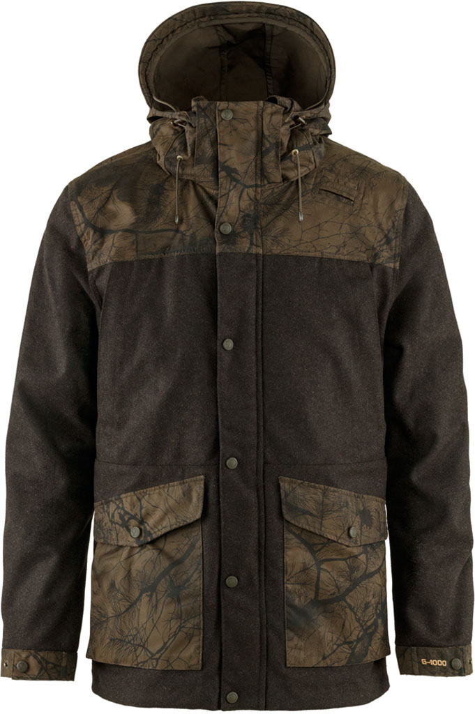 fjellreven värmland wool jacket herre - dark olive - dark olive camo