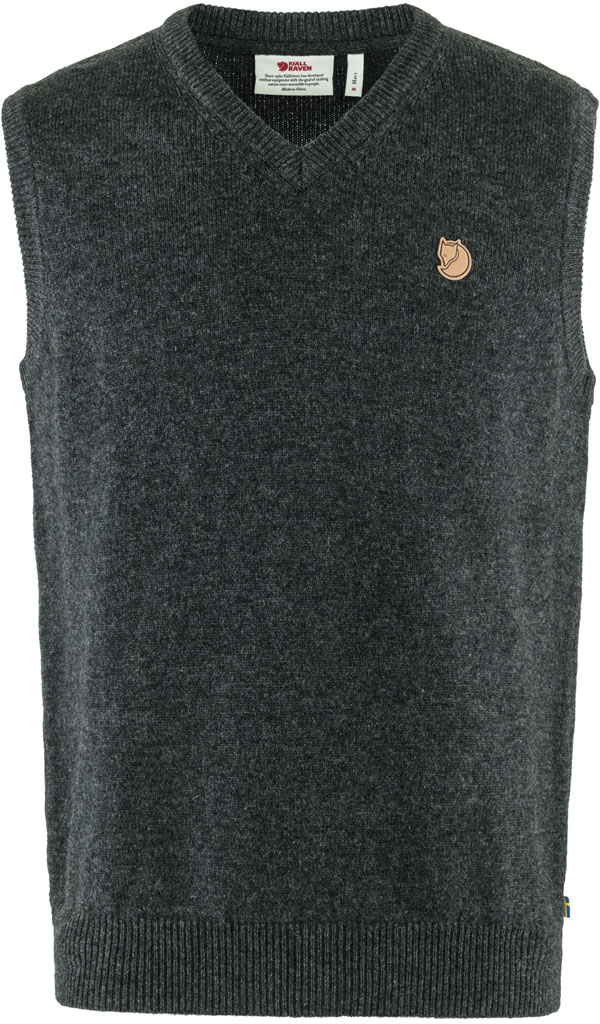 fjellreven Övik wool vest herre - dark grey
