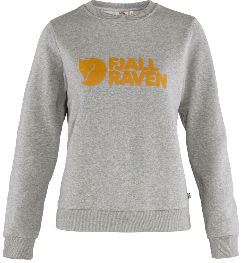 fjellreven fjällräven logo sweater dame - grey - melange