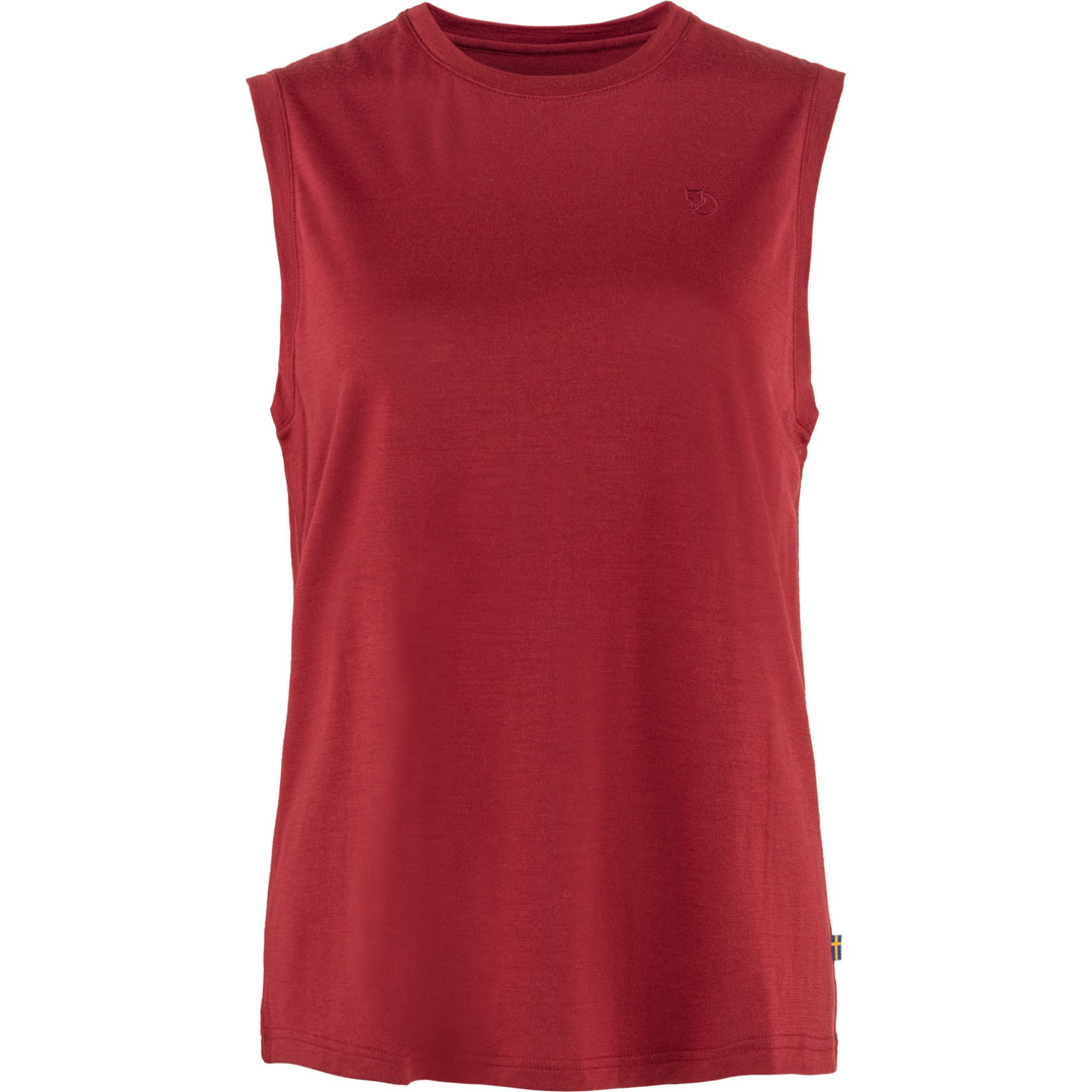 fjellreven abisko wool tank top dame - pomegranate red