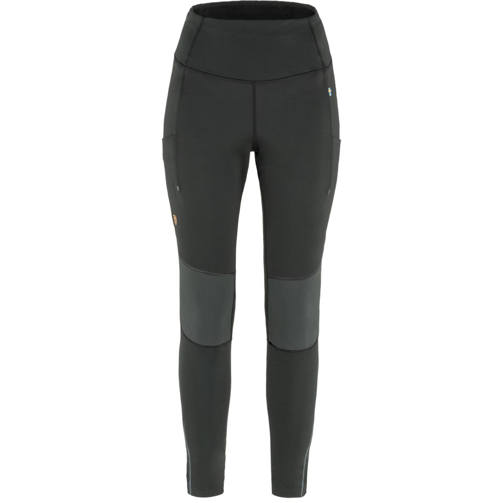 fjellreven abisko värm trekking tights dame - black - iron grey