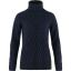 fjellreven Övik cable knit roller neck dame - dark navy