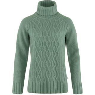 fjellreven Övik cable knit roller neck dame - patina green