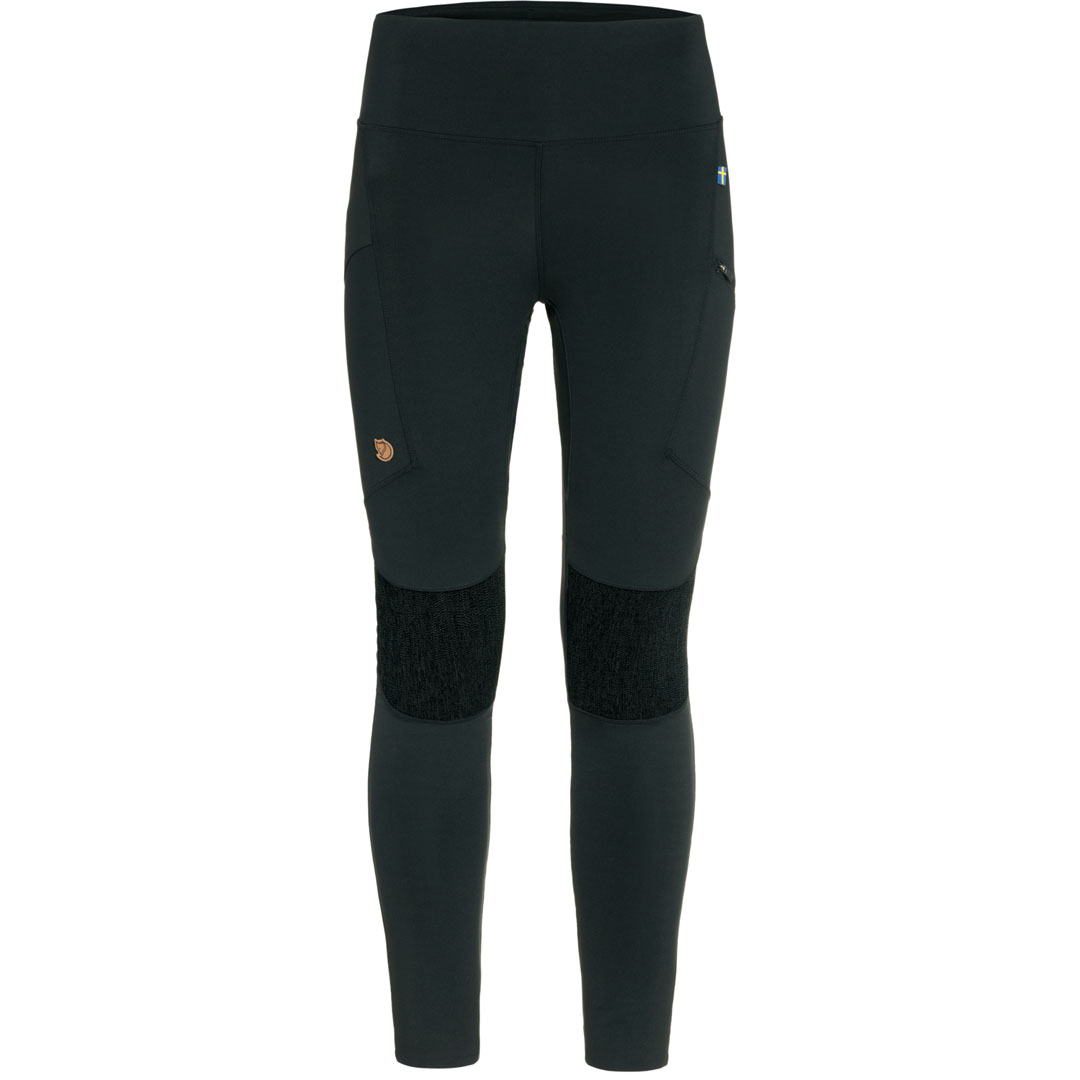 fjellreven abisko trekking tights hd dame - black