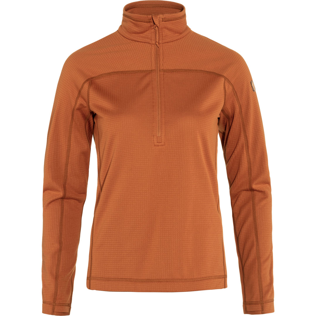 fjellreven abisko lite fleece half zip dame - terracotta brown
