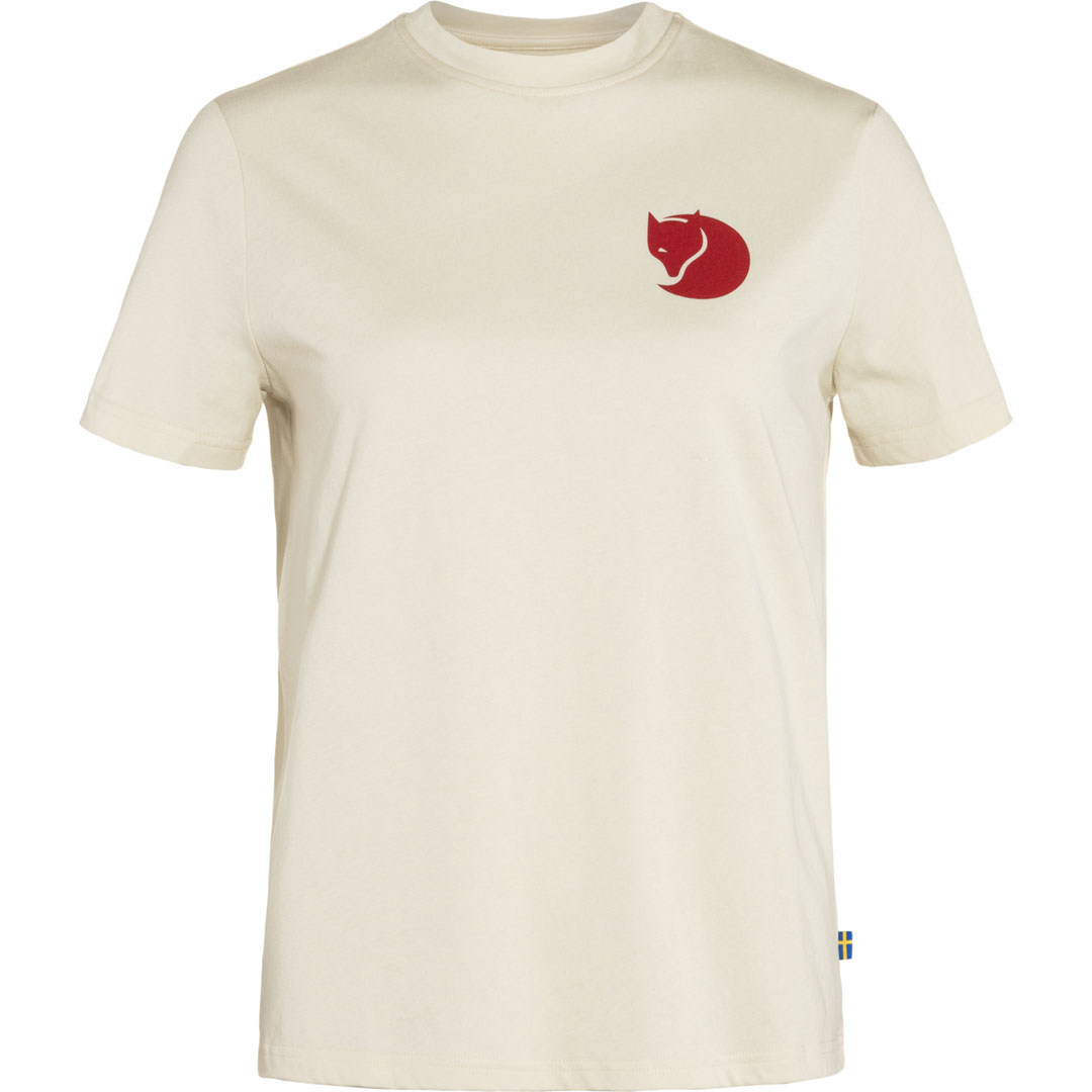 fjellreven fox boxy logo tee dame - chalk white