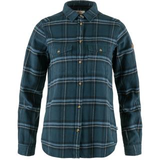 fjellreven Övik heavy flannel shirt dame - indigo blue - dark navy
