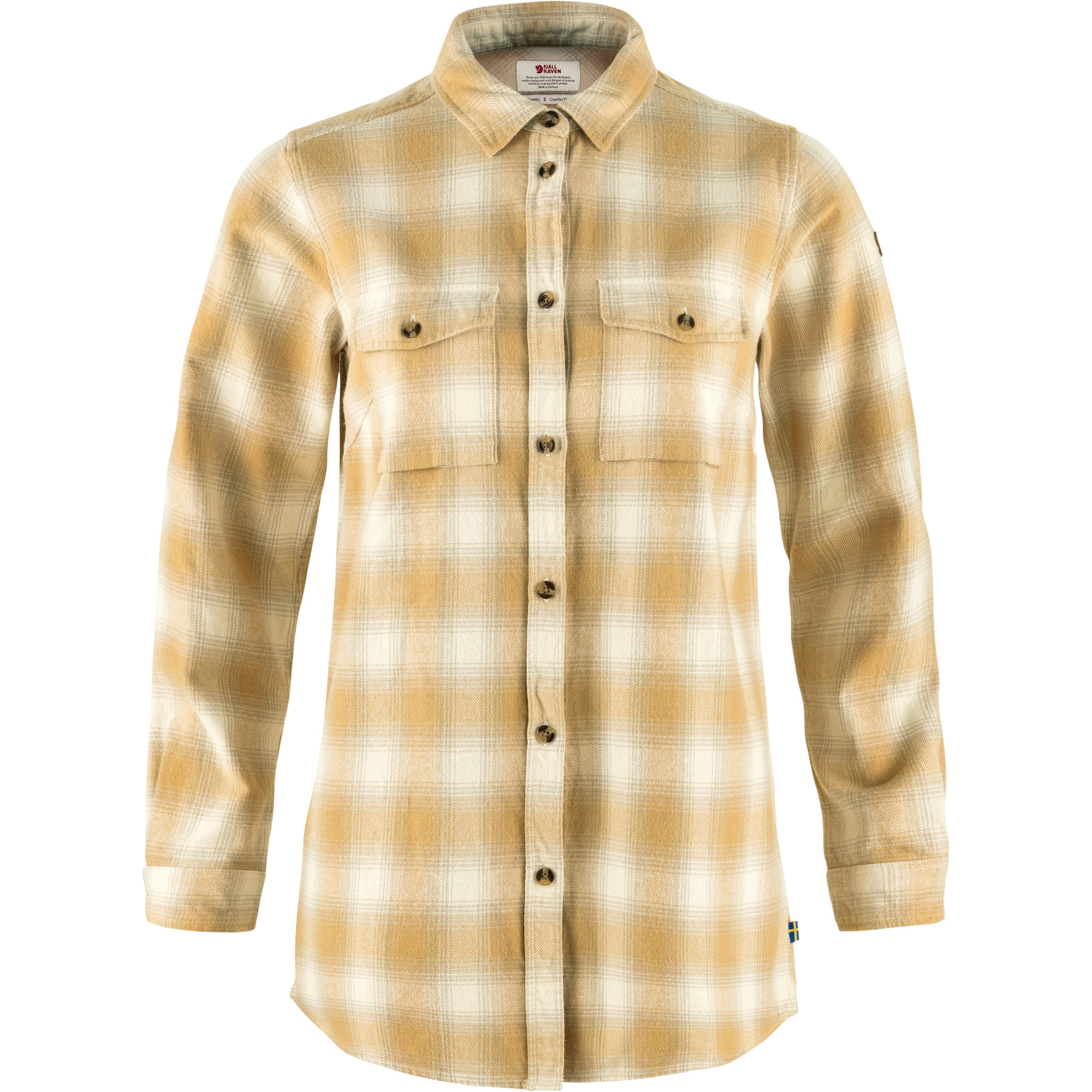 fjellreven Övik twill shirt ls dame - chalk white - dune beige